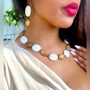 Handcrafted Marble Necklace & Earring Set